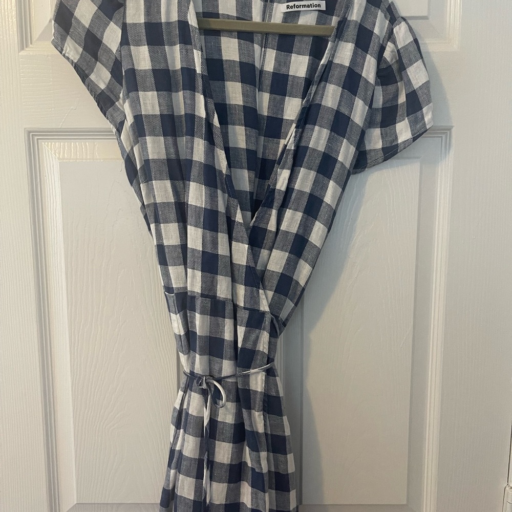 Reformation Wrap Gingham Dress